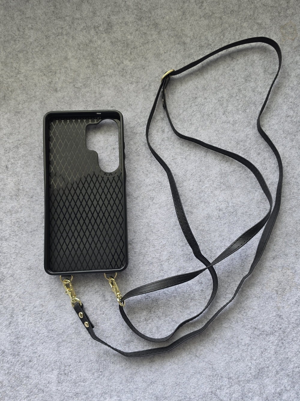 Black Crossbody Phone Case with Detachable Strap For Samsung Galaxy S26 Ultra